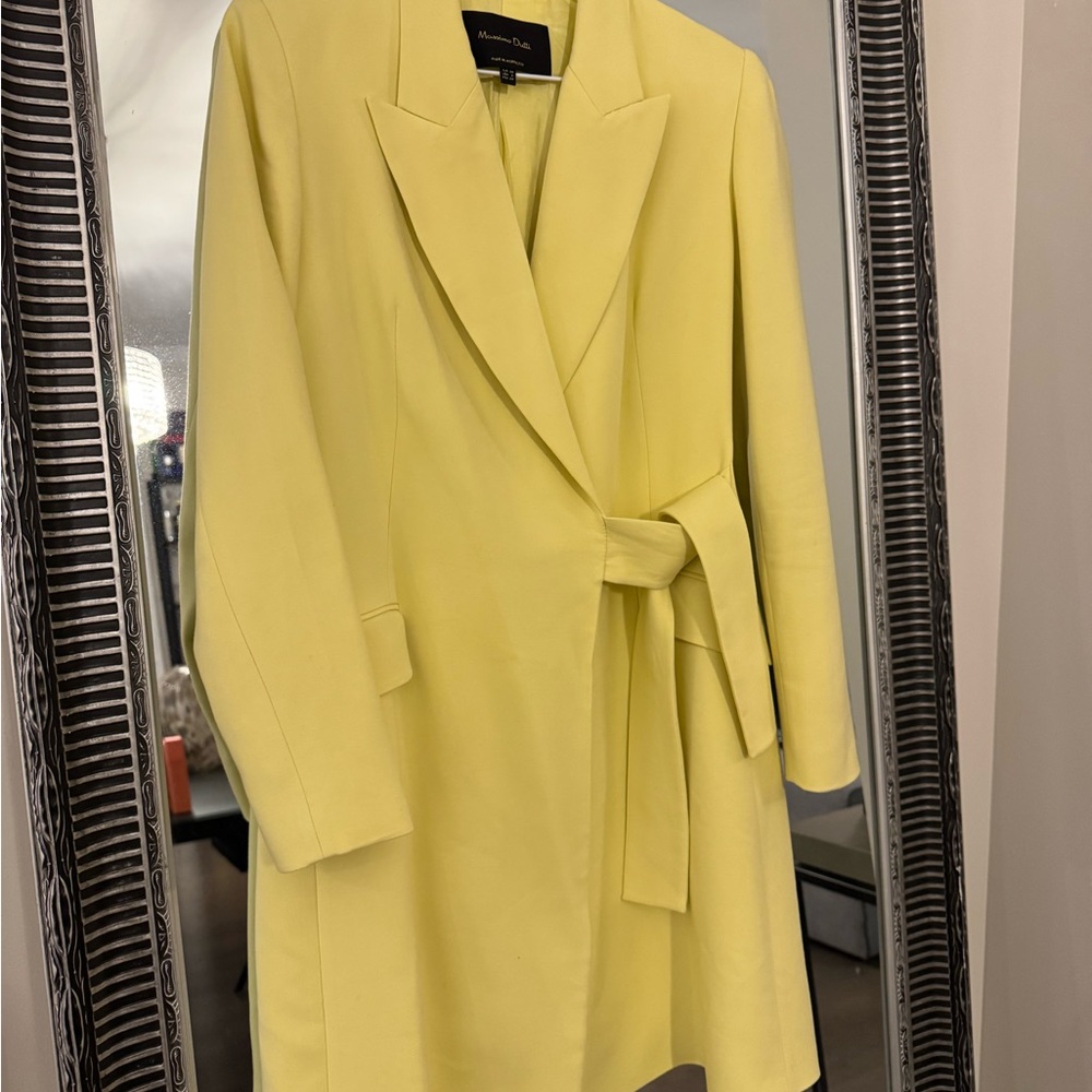 Yellow Belted Women's Dress - Picture 2 of 4